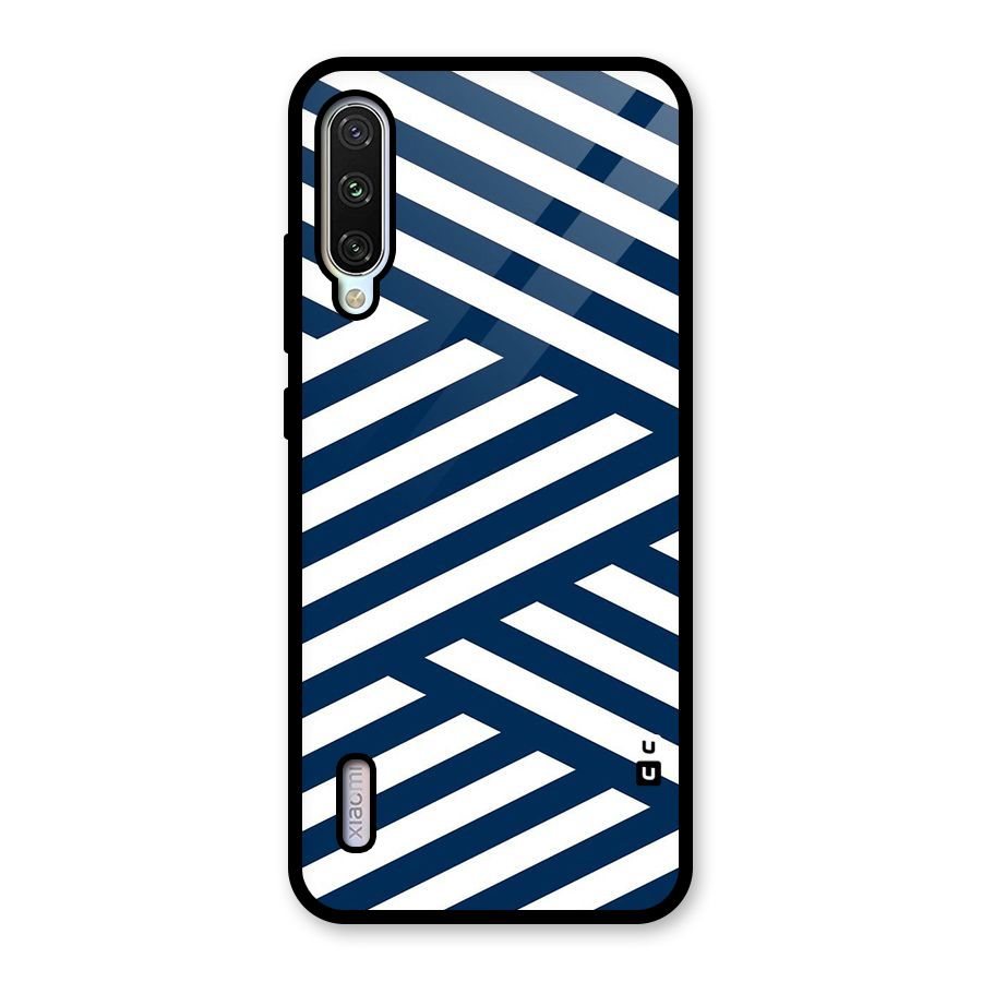 Zip Zap Pattern Glass Back Case for Mi A3