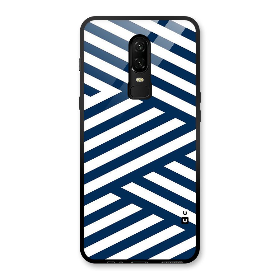 Zip Zap Pattern Glass Back Case for OnePlus 6