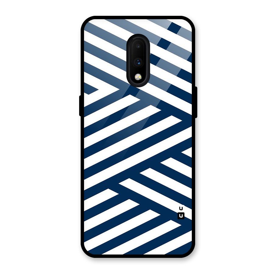 Zip Zap Pattern Glass Back Case for OnePlus 7