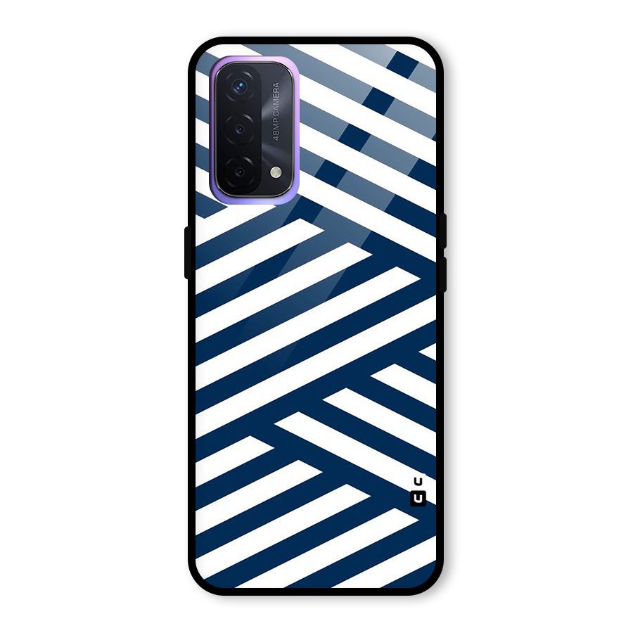 Zip Zap Pattern Glass Back Case for Oppo A74 5G