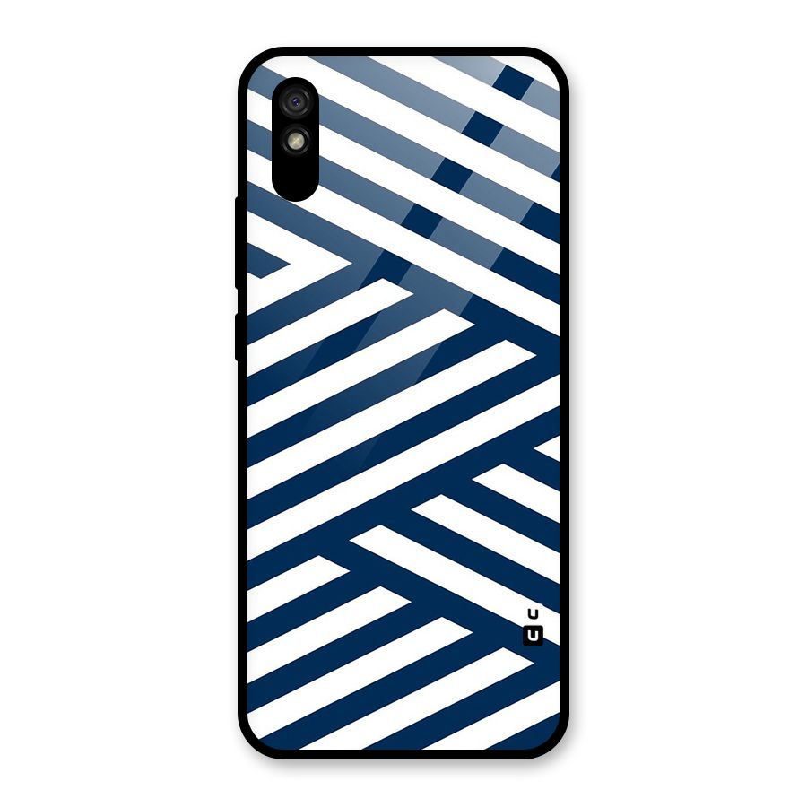 Zip Zap Pattern Glass Back Case for Redmi 9i