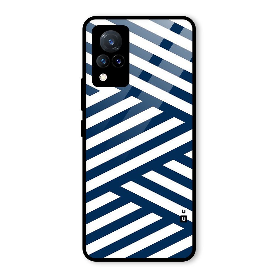 Zip Zap Pattern Glass Back Case for Vivo V21 5G