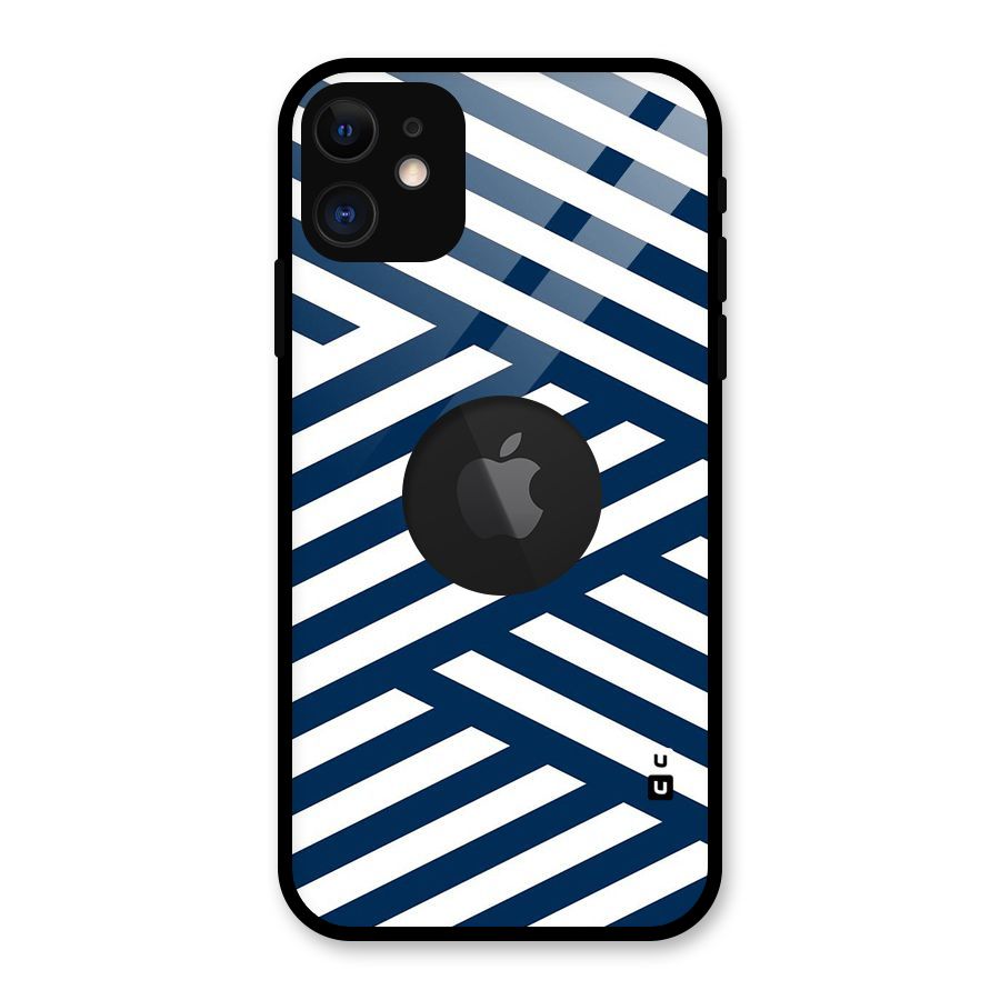 Zip Zap Pattern Glass Back Case for iPhone 11 Logo Cut