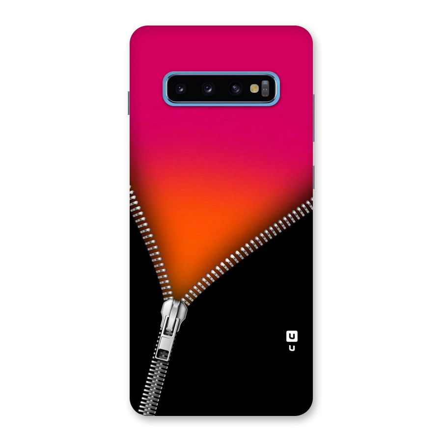 Zipper Print Back Case for Galaxy S10 Plus