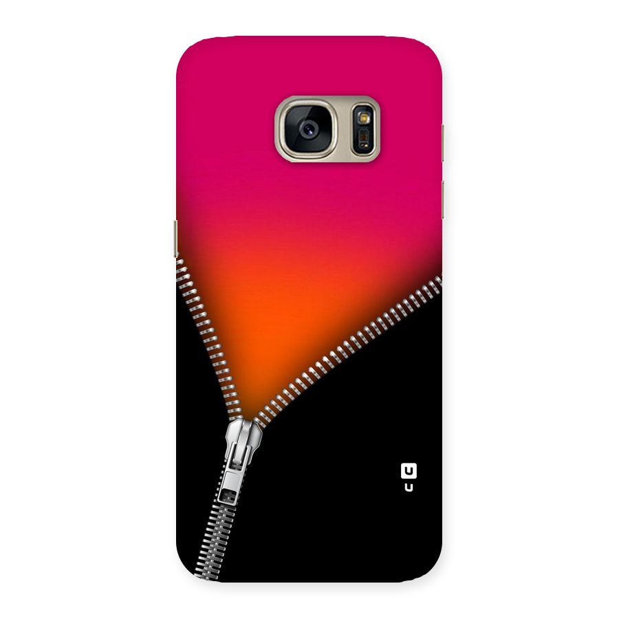 Zipper Print Back Case for Galaxy S7