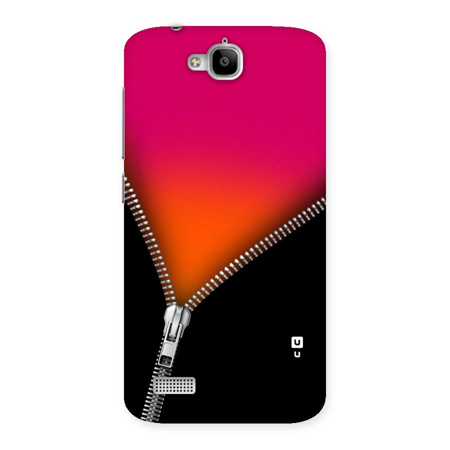 Zipper Print Back Case for Honor Holly
