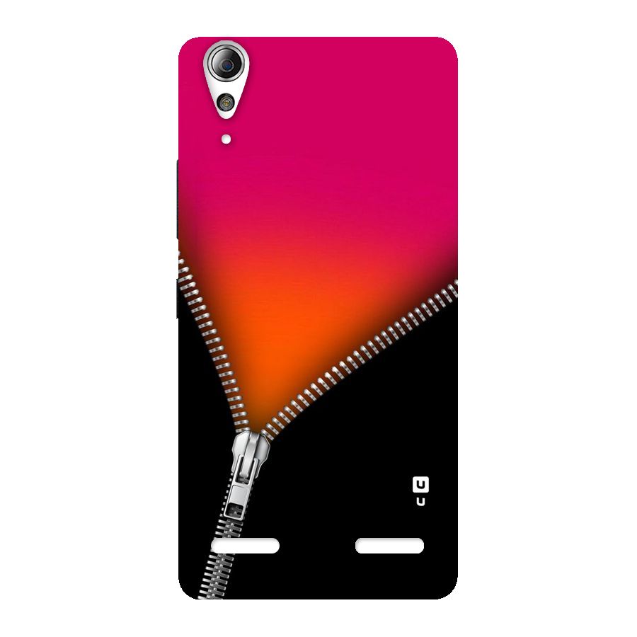 Zipper Print Back Case for Lenovo A6000 Plus