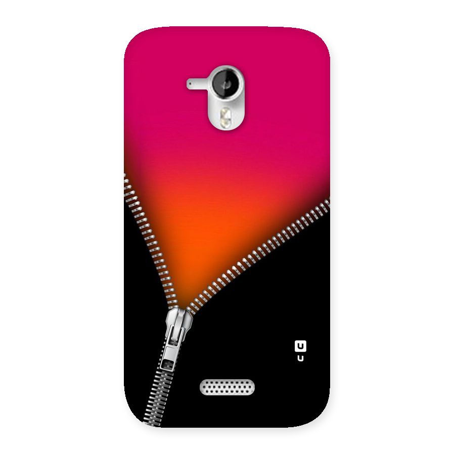 Zipper Print Back Case for Micromax Canvas HD A116
