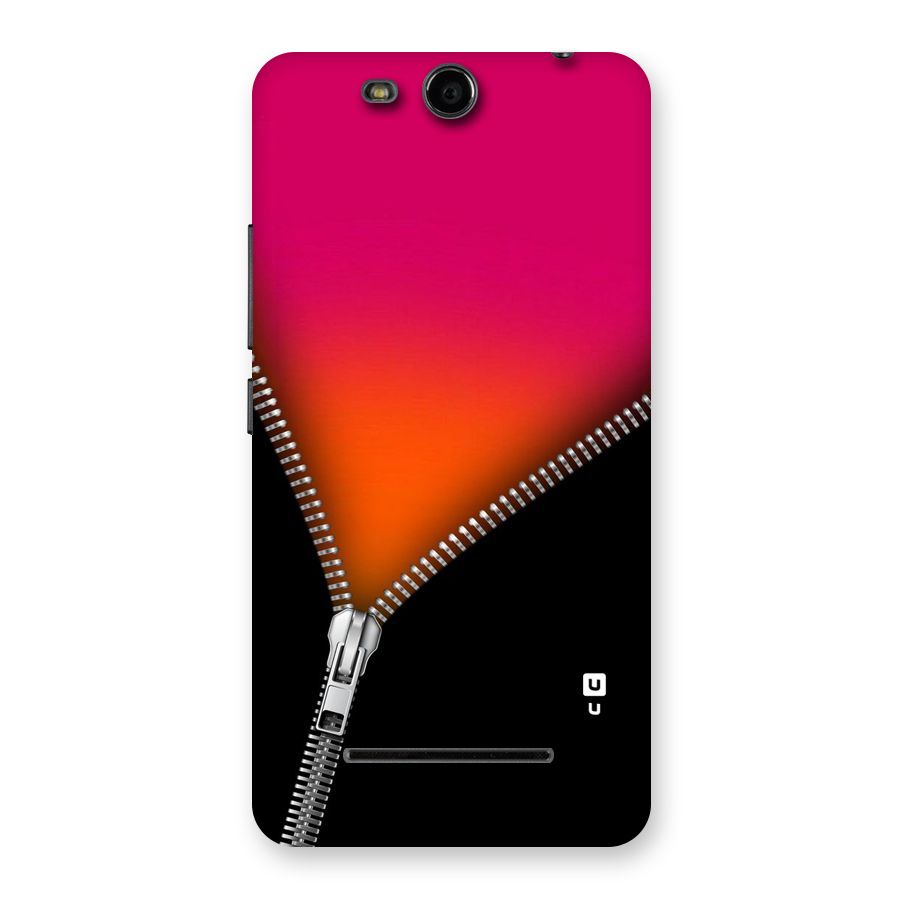 Zipper Print Back Case for Micromax Canvas Juice 3 Q392