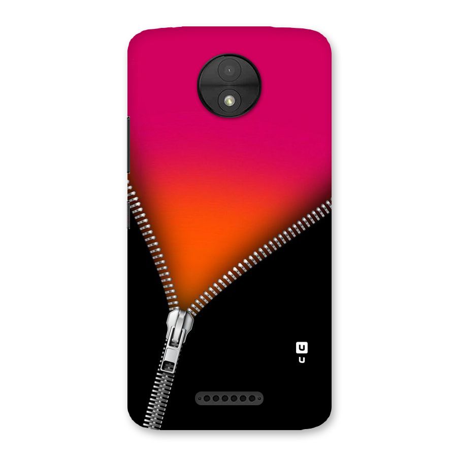 Zipper Print Back Case for Moto C