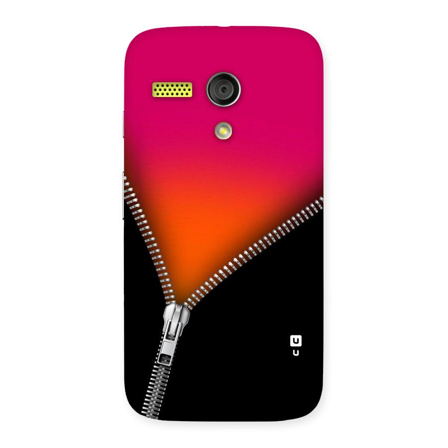 Zipper Print Back Case for Moto G