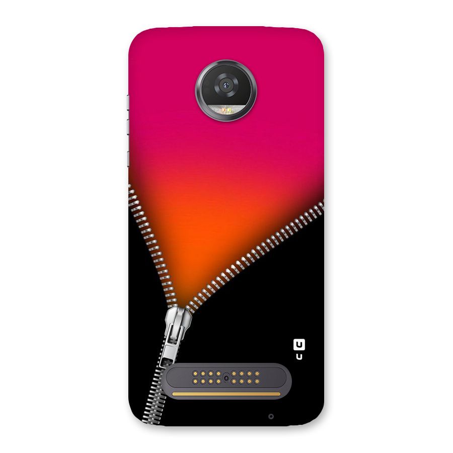 Zipper Print Back Case for Moto Z2 Play