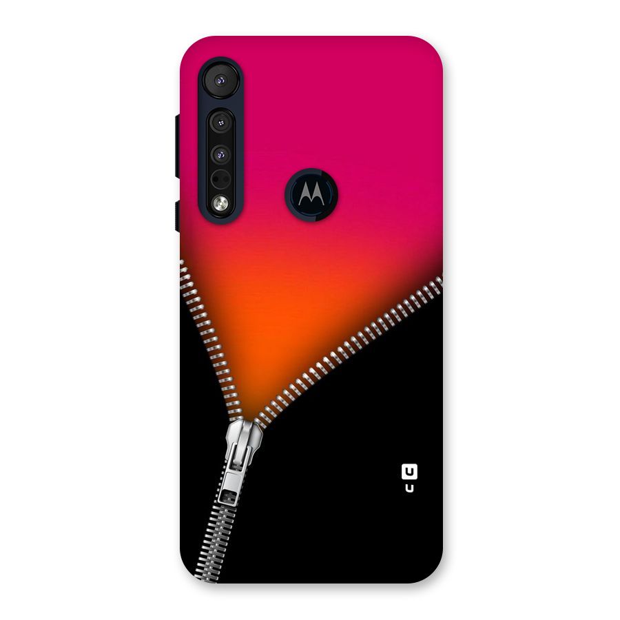 Zipper Print Back Case for Motorola One Macro