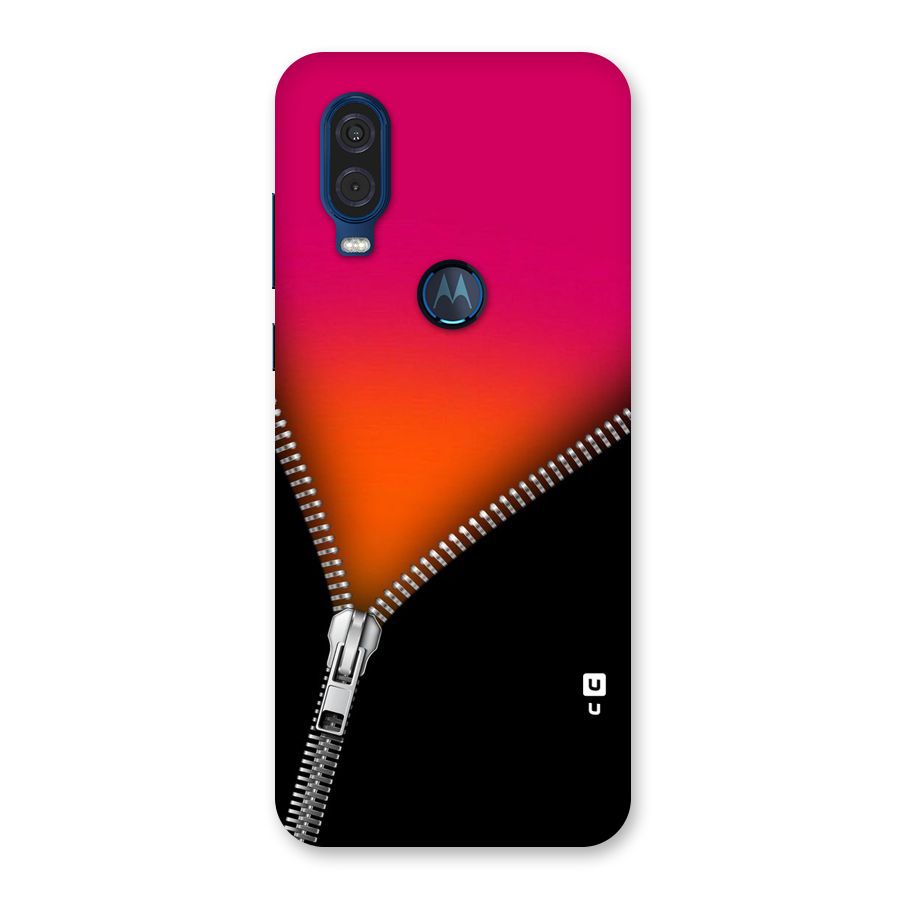 Zipper Print Back Case for Motorola One Vision