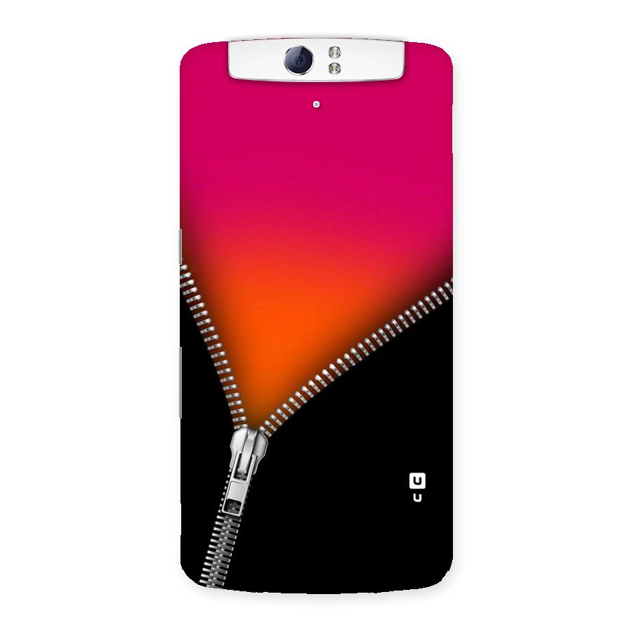 Zipper Print Back Case for Oppo N1