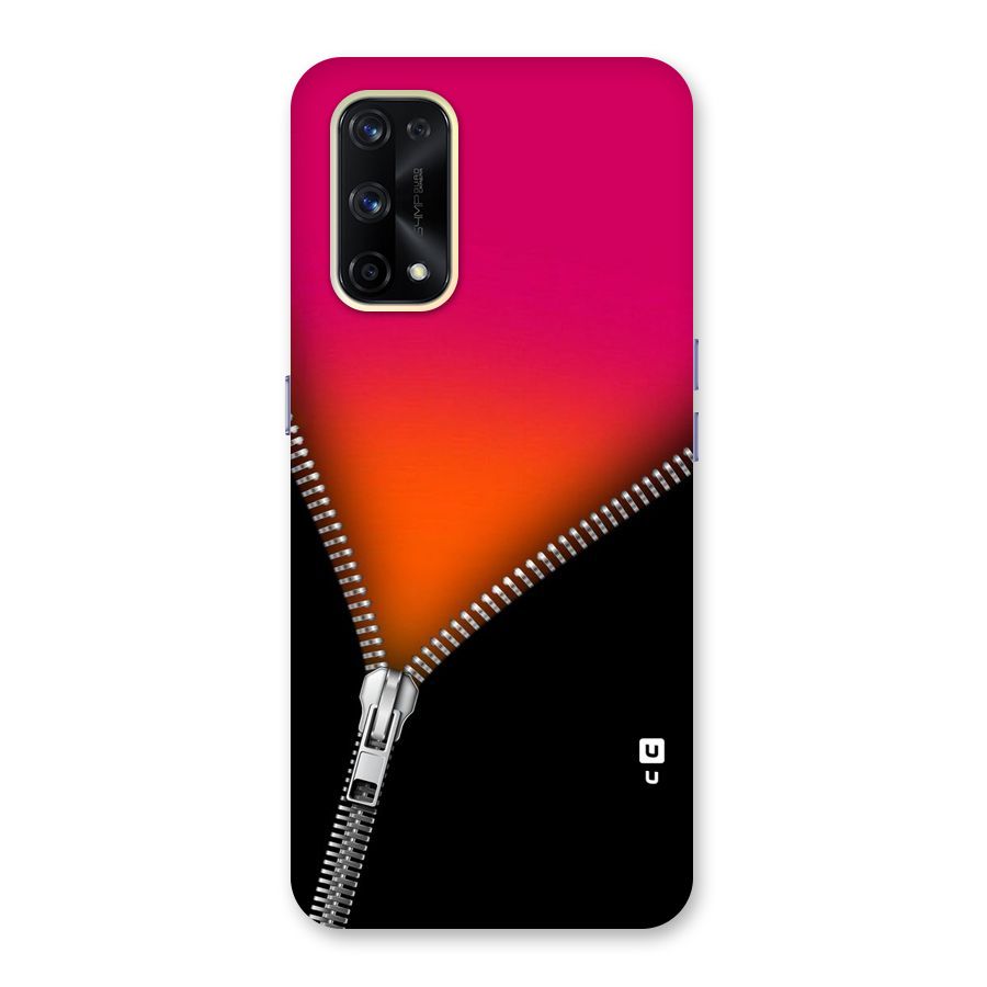 Zipper Print Glass Back Case for Realme X7 Pro