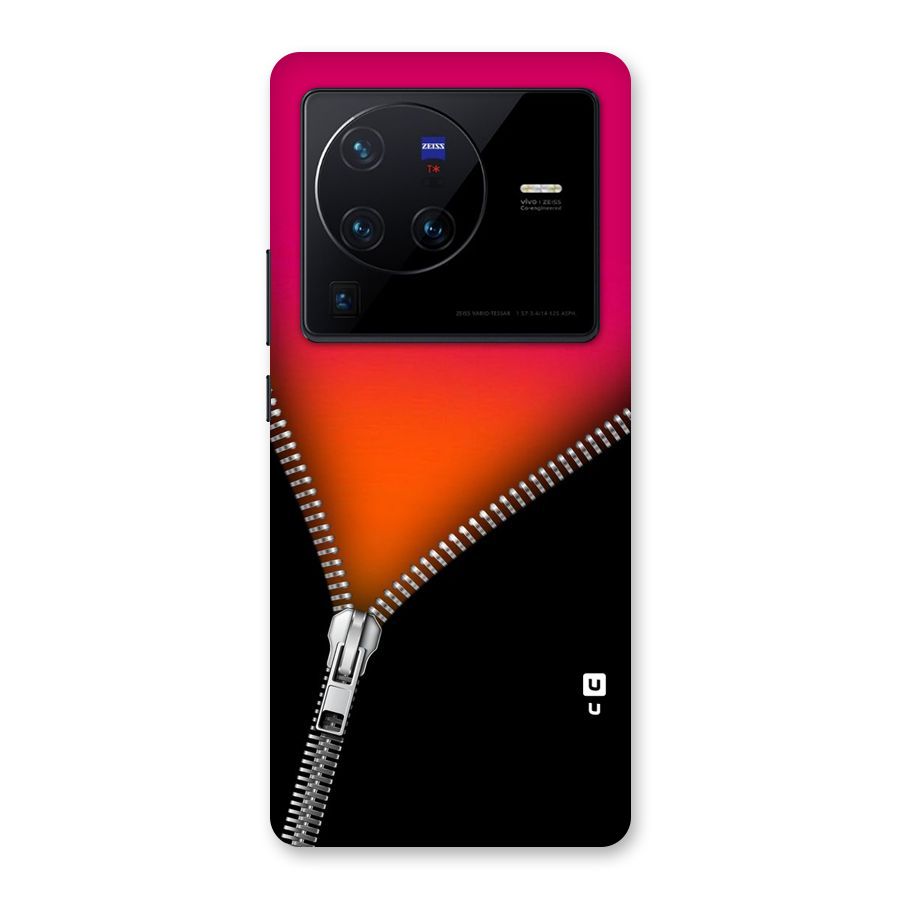 Zipper Print Back Case for Vivo X80 Pro