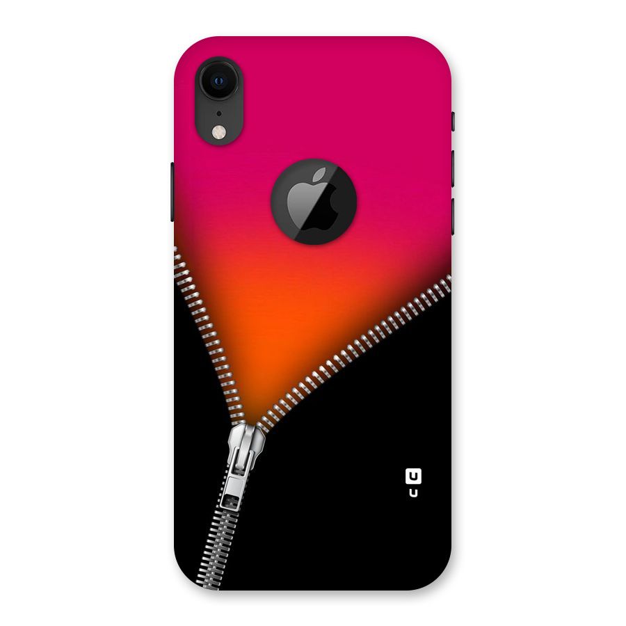 Zipper Print Back Case for iPhone XR Logo Cut