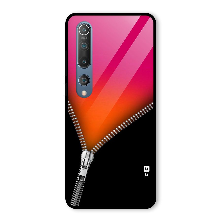 Zipper Print Glass Back Case for Mi 10