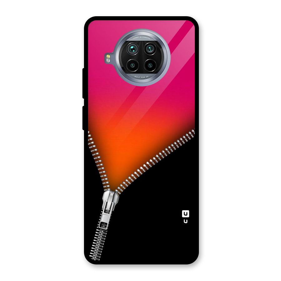 Zipper Print Glass Back Case for Mi 10i