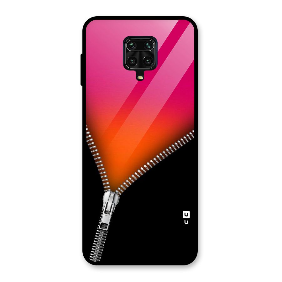 Zipper Print Glass Back Case for Poco M2 Pro