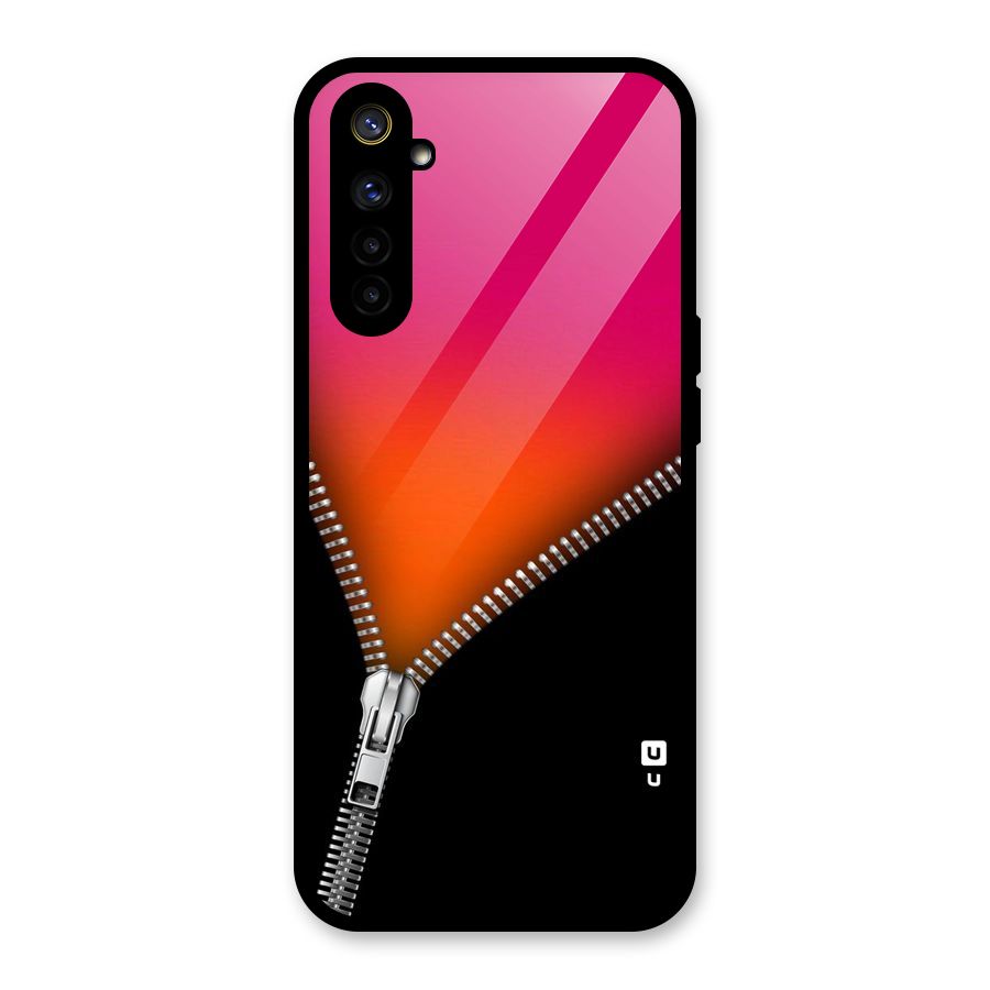 Zipper Print Glass Back Case for Realme 6i