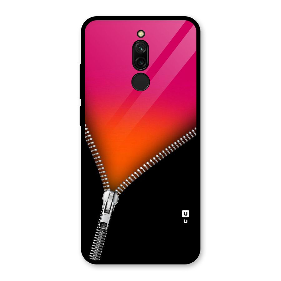 Zipper Print Glass Back Case for Redmi 8
