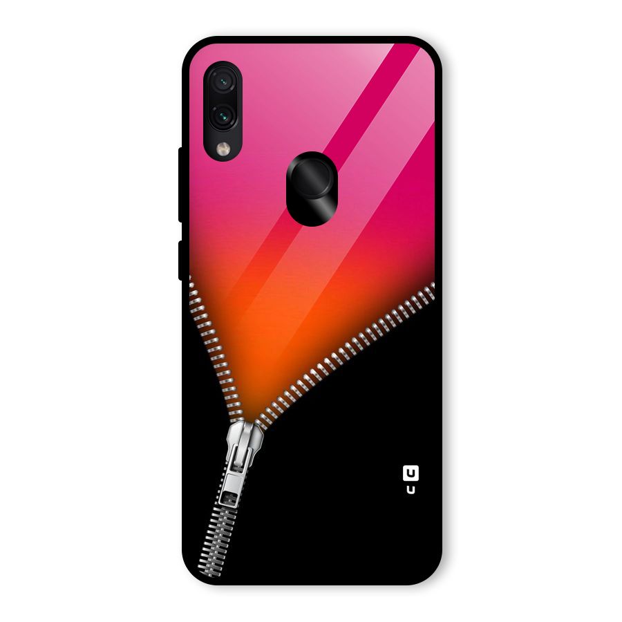 Zipper Print Glass Back Case for Redmi Note 7 Pro