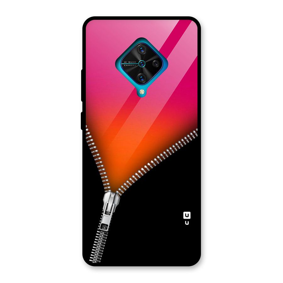 Zipper Print Glass Back Case for Vivo S1 Pro