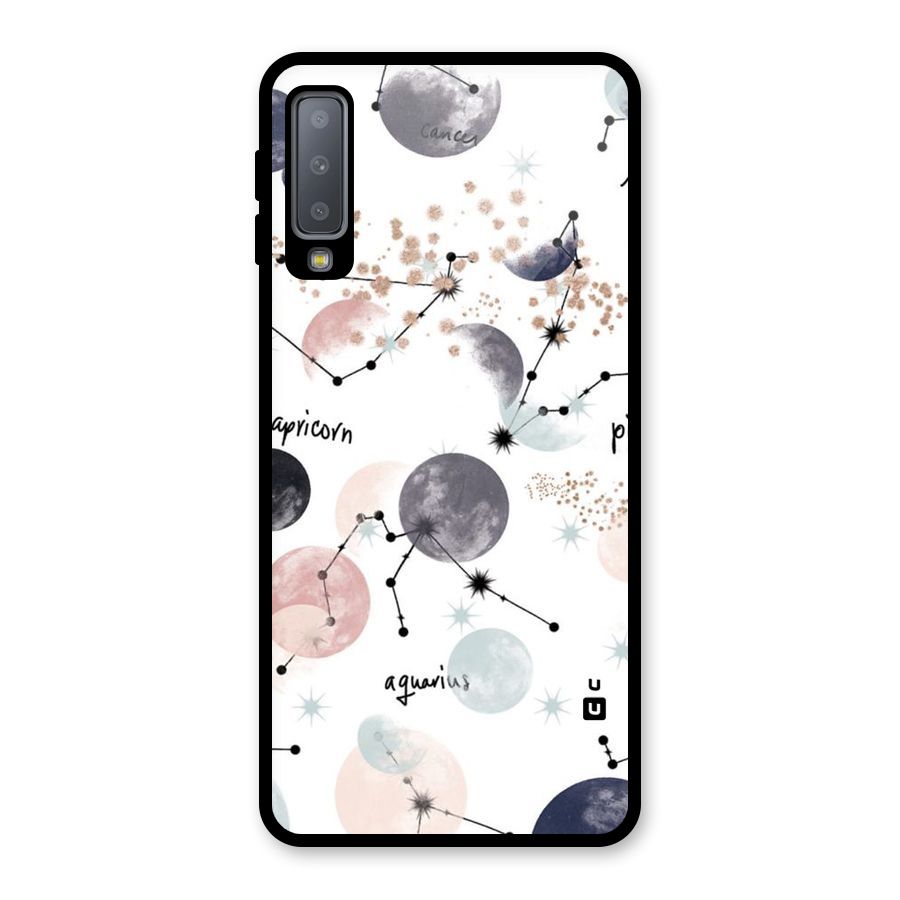 Zodiac Glass Back Case for Galaxy A7 (2018)