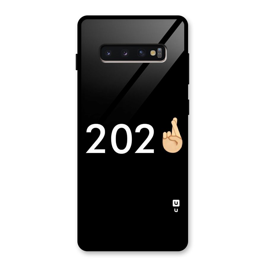 2021 Fingers Crossed Glass Back Case for Galaxy S10 Plus