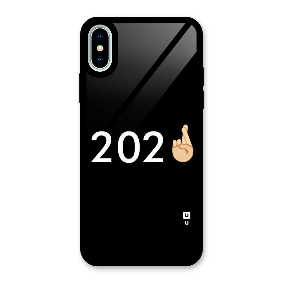 2021 Fingers Crossed Glass Back Case for iPhone X