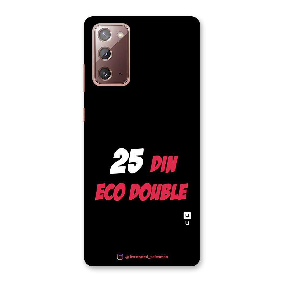 25 Din Eco Double Black Back Case for Galaxy Note 20