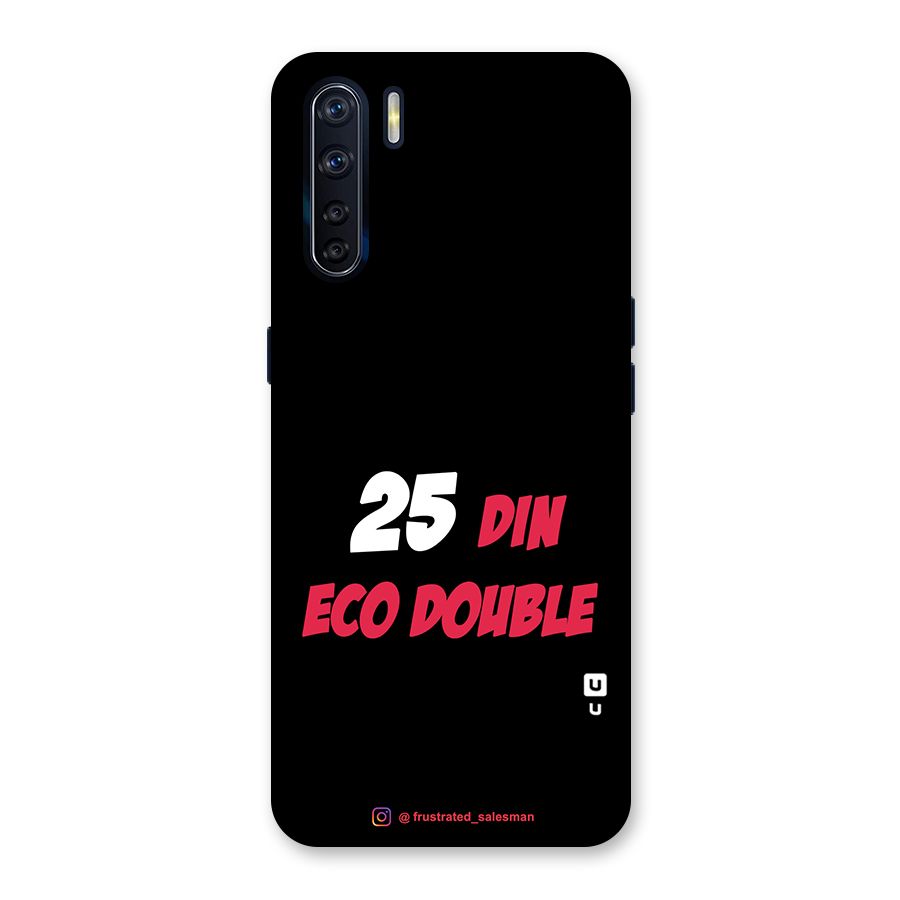 25 Din Eco Double Black Glass Back Case for Oppo F15