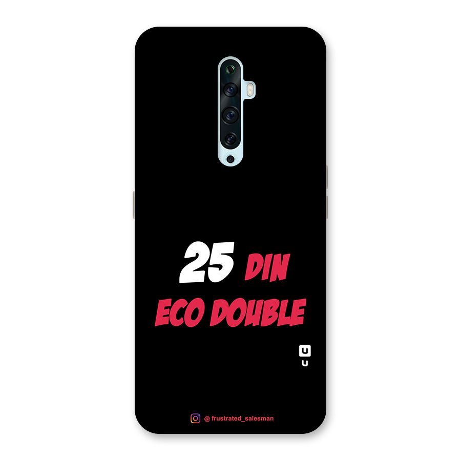 25 Din Eco Double Black Glass Back Case for Oppo Reno2 F