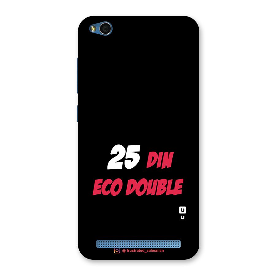 25 Din Eco Double Black Back Case for Redmi 5A