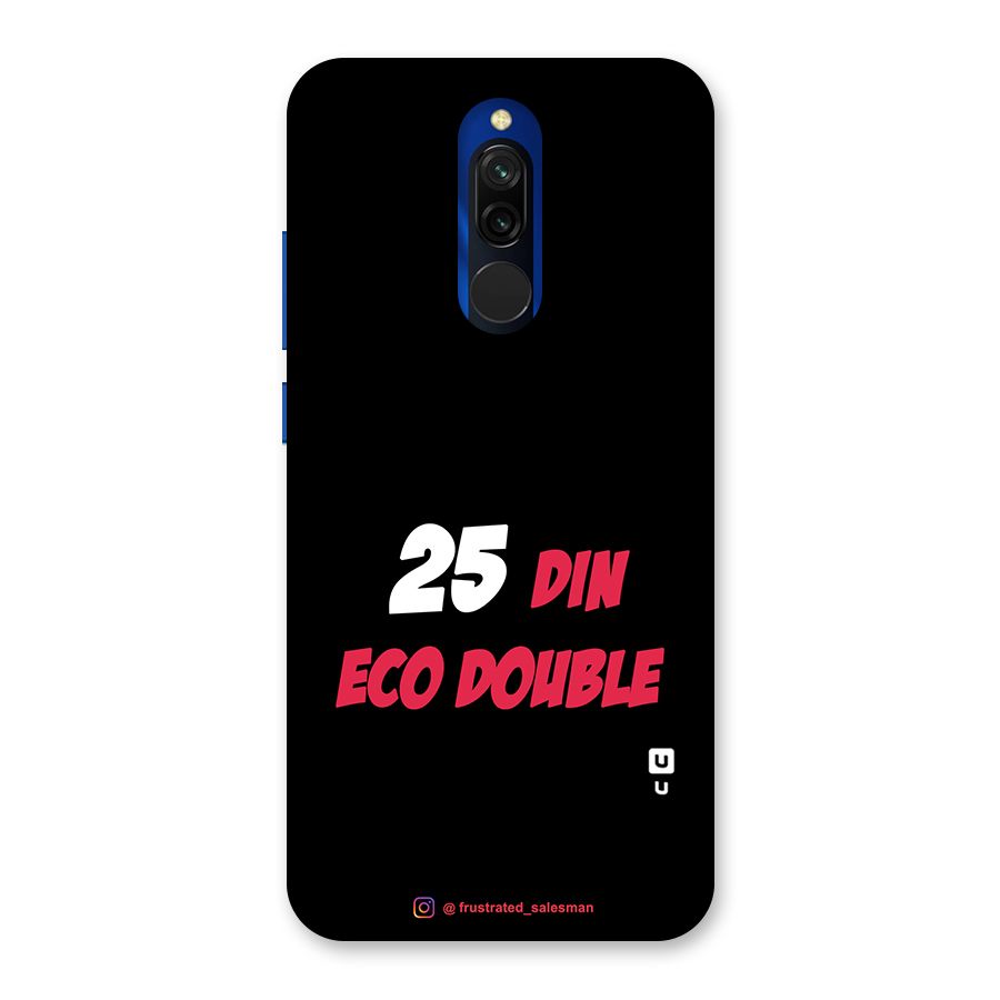 25 Din Eco Double Black Glass Back Case for Redmi 8