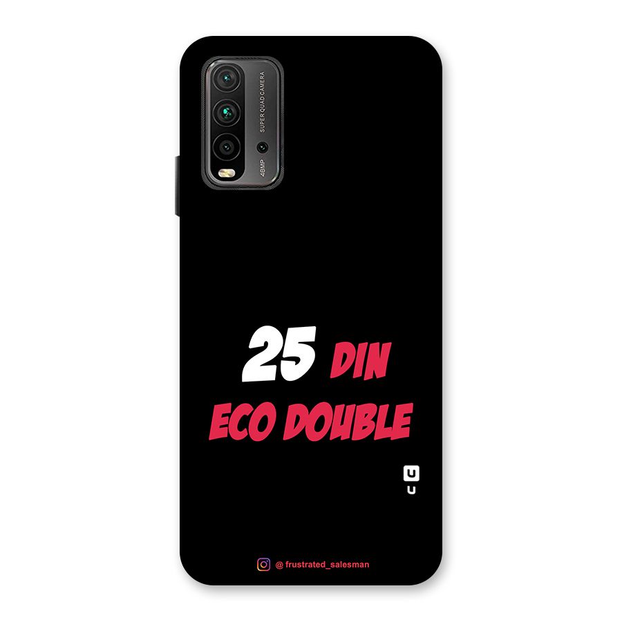 25 Din Eco Double Black Glass Back Case for Redmi 9 Power