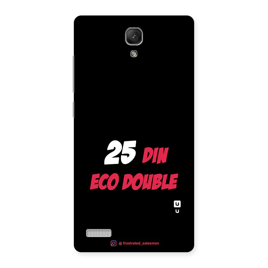 25 Din Eco Double Black Back Case for Redmi Note Prime