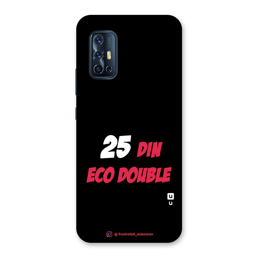25 Din Eco Double Black Glass Back Case for Vivo V17