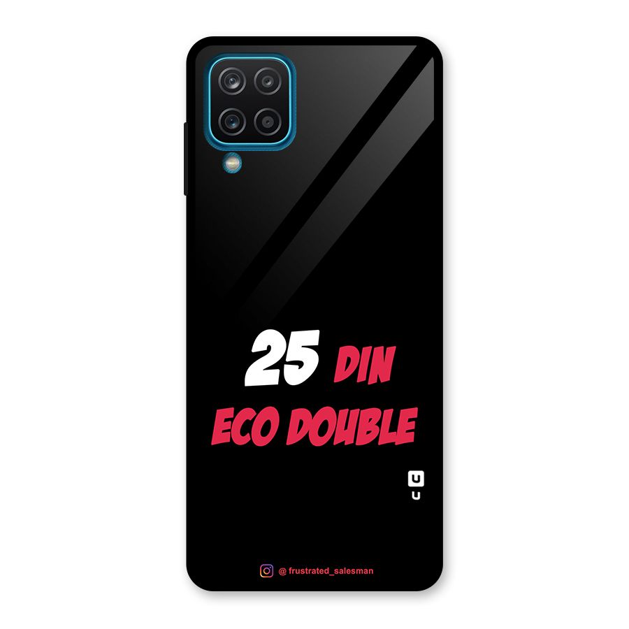 25 Din Eco Double Black Glass Back Case for Galaxy A12