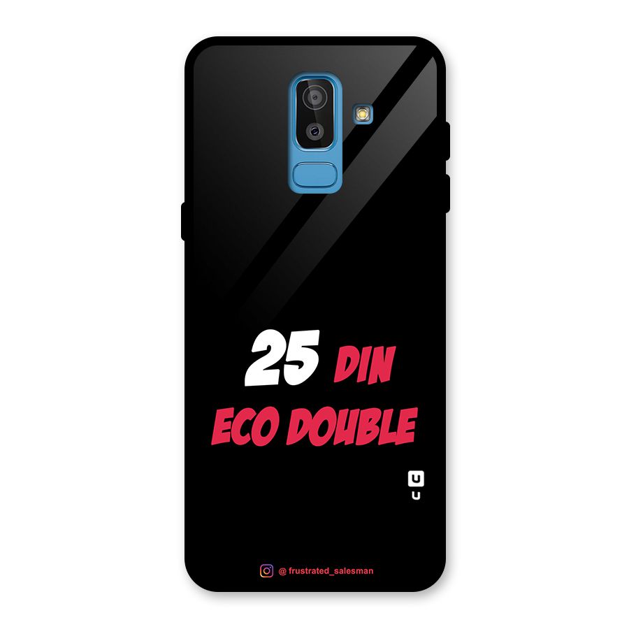 25 Din Eco Double Black Glass Back Case for Galaxy J8