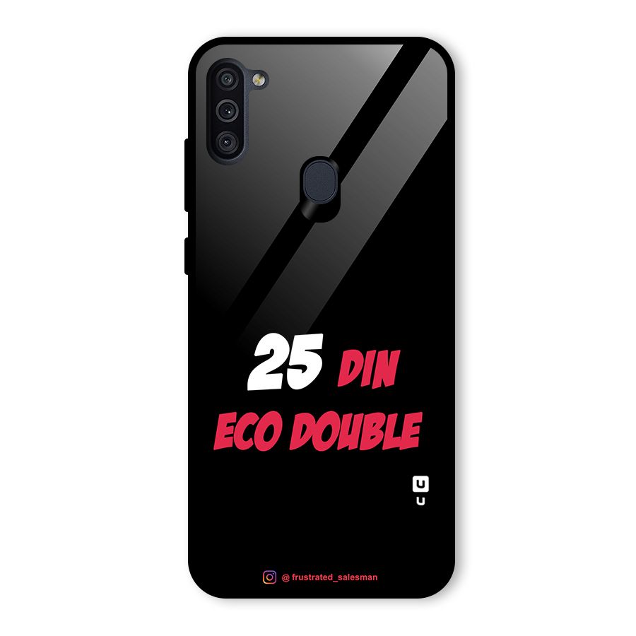 25 Din Eco Double Black Glass Back Case for Galaxy M11