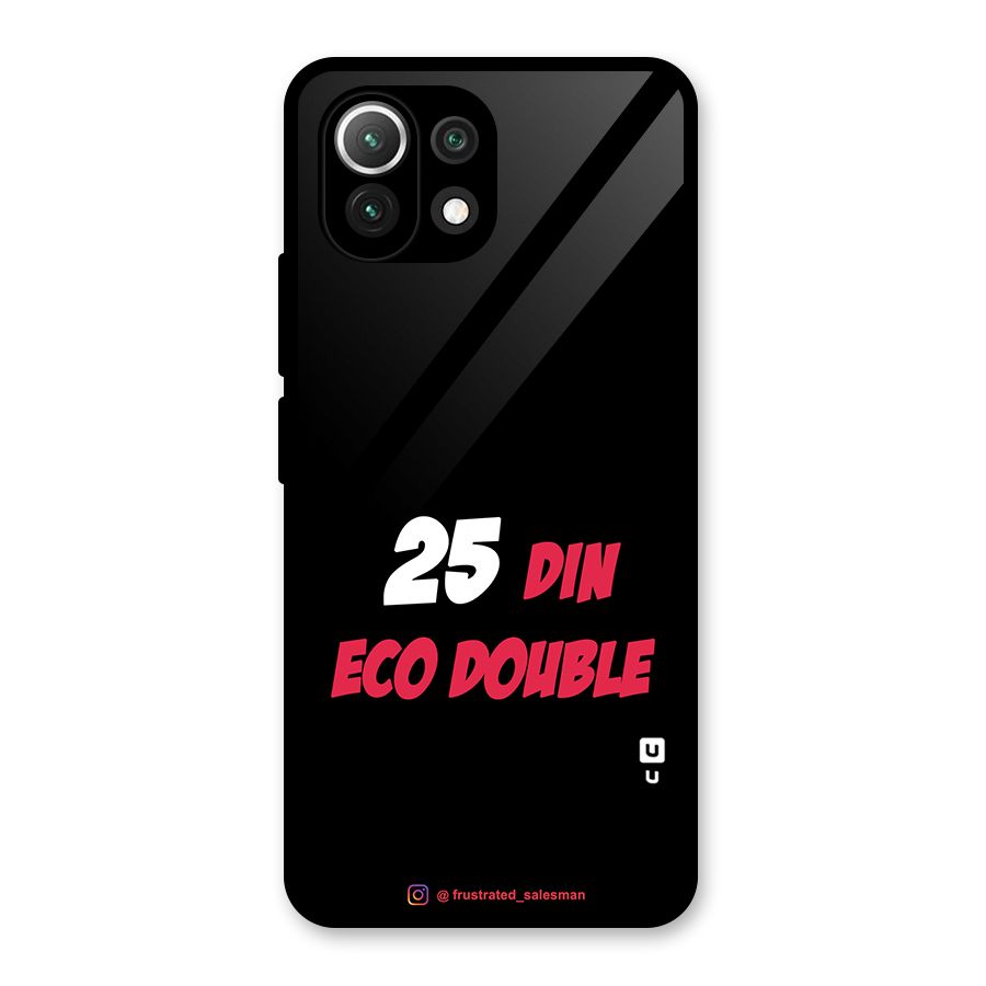 25 Din Eco Double Black Glass Back Case for Mi 11 Lite NE 5G