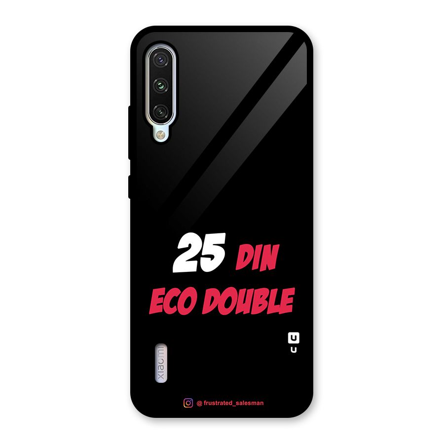 25 Din Eco Double Black Glass Back Case for Mi A3