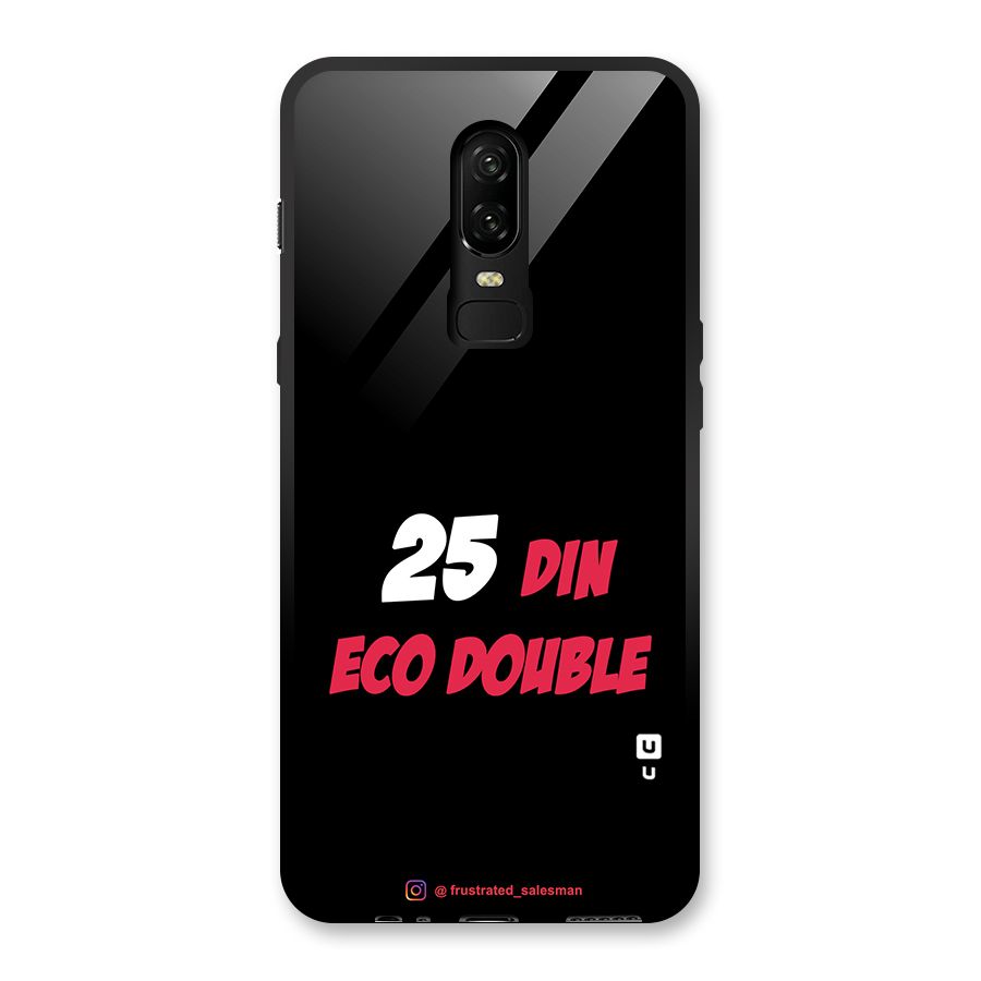 25 Din Eco Double Black Glass Back Case for OnePlus 6