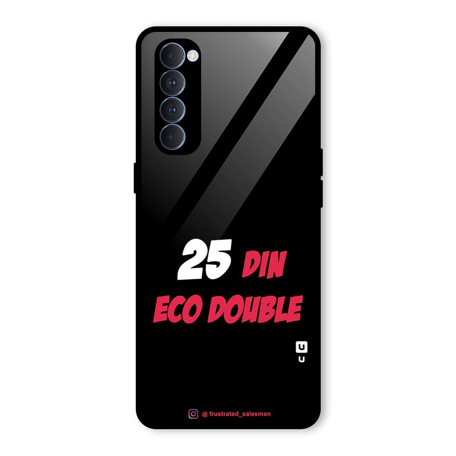 25 Din Eco Double Black Glass Back Case for Oppo Reno4 Pro