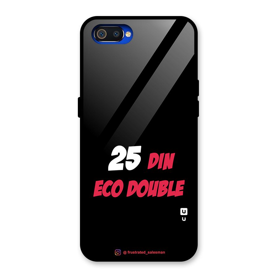 25 Din Eco Double Black Glass Back Case for Realme C2