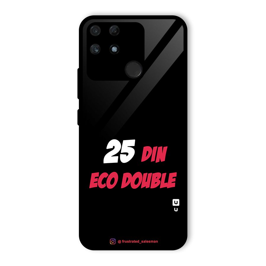 25 Din Eco Double Black Glass Back Case for Realme Narzo 50A