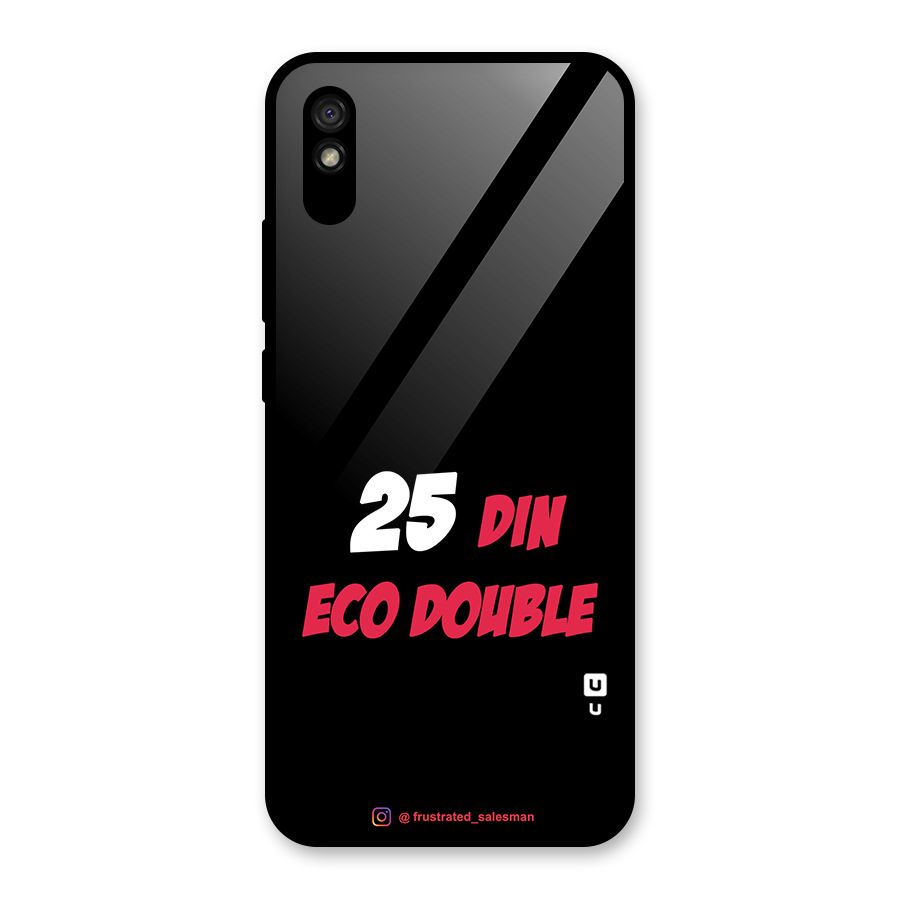 25 Din Eco Double Black Glass Back Case for Redmi 9A